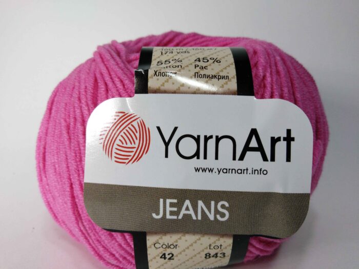 Włóczka YarnArt Jeans 42 różowa 1 scaled